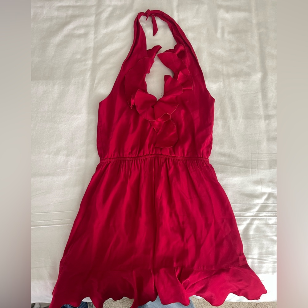 Red ruffle dress